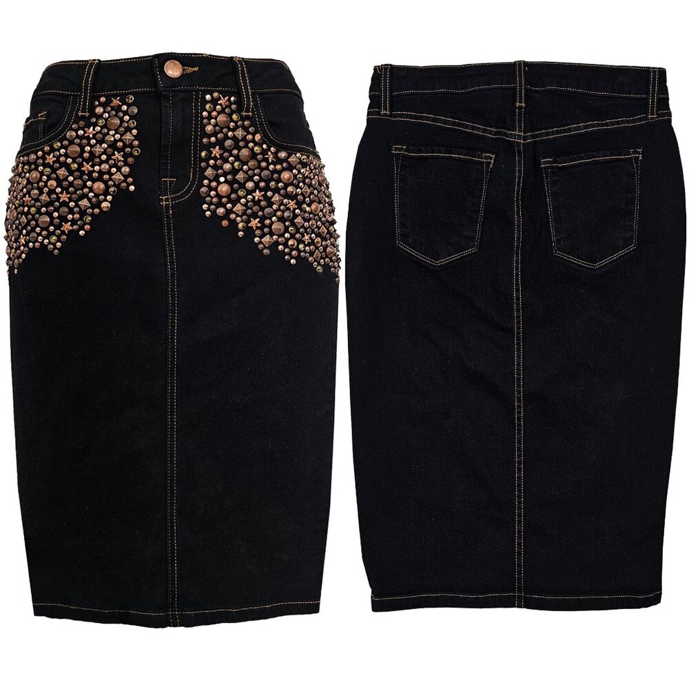 Galaxia Embellished Women's Black Skirt